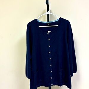 Plus size Talbots navy button front sweater
